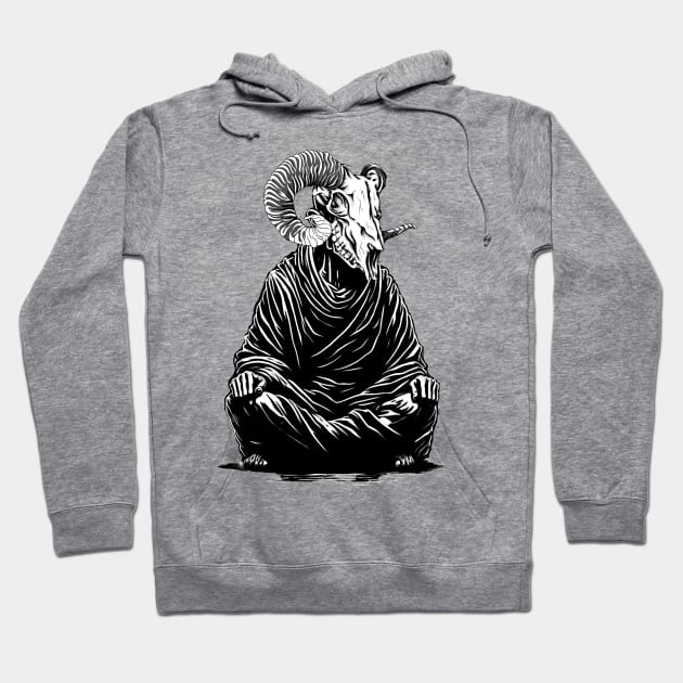 Demon Monk Ram Skull Hoodie by Trip Tank